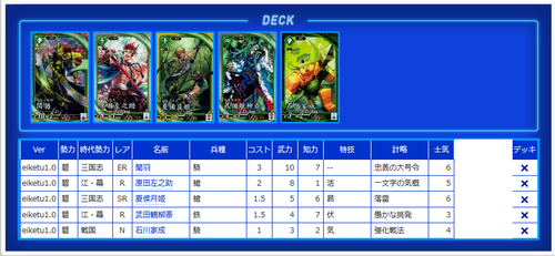 英傑大戦デッキ倉庫【Ver.1.0.0B】 | 英傑大戦 | トレカ通販