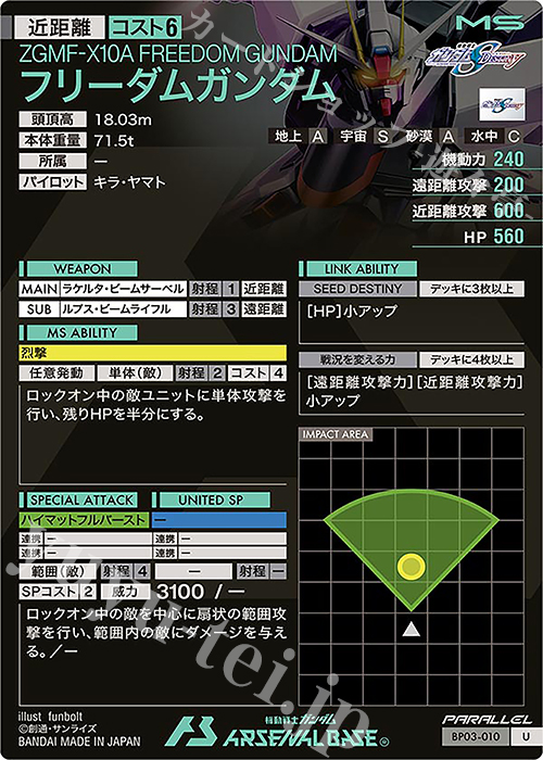 BANDAI アーセナルベース LX01-029 フリーダムガンダム U