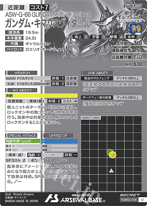 SEC ガンダム・キマリスヴィダール（パラレル） 販売 | FORSQUAD