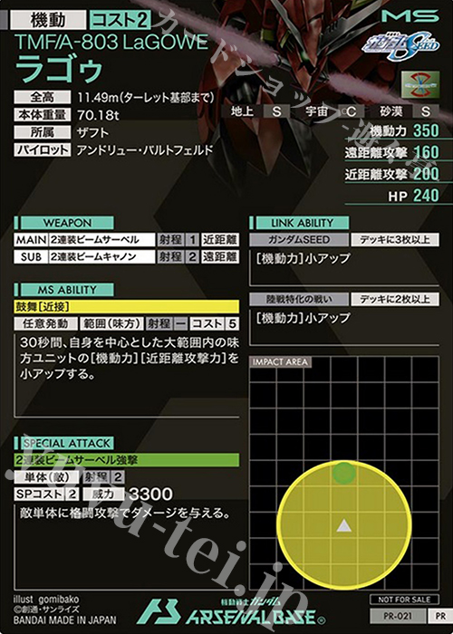 ガンダムアーセナルベース PR ラゴゥ 楽天市場】機動戦士ガンダム アーセナルベース AB04-047 ラゴゥ