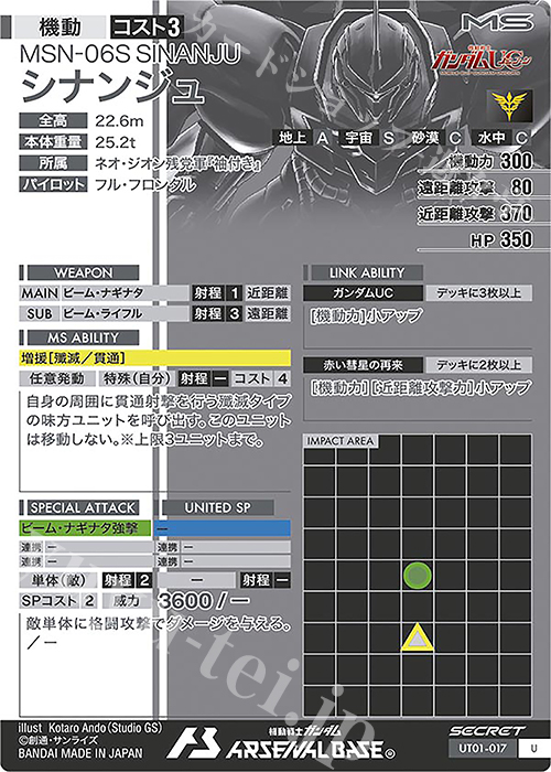 SEC シナンジュ（パラレル） 販売 | UNITRIBE SEASON:01 | 機動