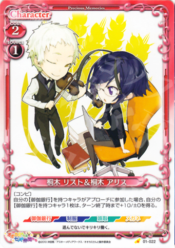 C 桐木 リスト&桐木 アリス | 販売 | オオカミさんと七人の仲間たち | プレシャスメモリーズ