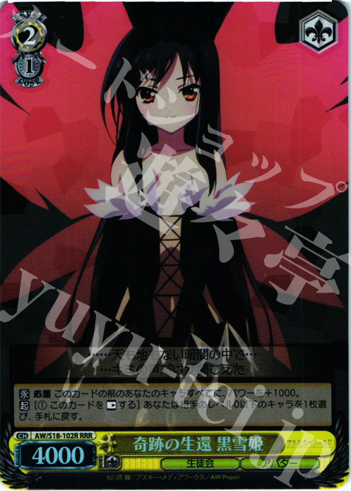 RRR 奇跡の生還 黒雪姫 | 買取 | アクセル・ワールド | ヴァイスシュヴァルツ