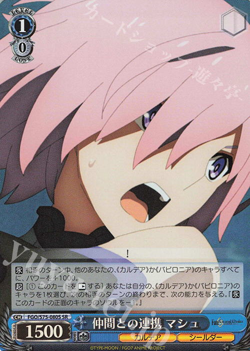 SR 仲間との連携 マシュ | 販売 | Fate/Grand Order -絶対魔獣戦線バビロニア- | ヴァイスシュヴァルツ