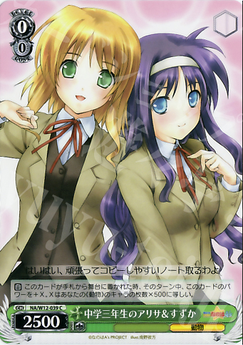 C 中学三年生のアリサ&すずか | 販売 | リリカルなのは A’s | ヴァイスシュヴァルツ