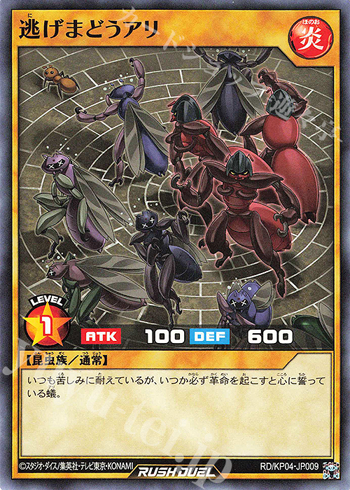 N 逃げまどうアリ | 販売 | [KP04] デッキ改造パック 宿命のパワーデストラクション!! | 遊戯王ラッシュデュエル